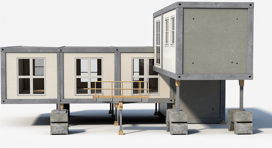 Modular block structure used as support